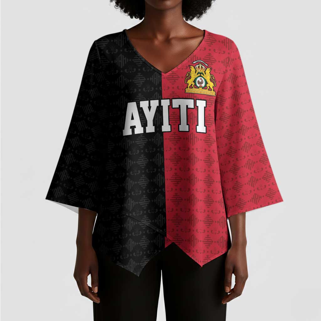 Afro-Haitians Empire of Haiti 1804-1806 Kimono Sleeve Blouse Fleur-De-Lis Veves Motif - Wonder Print Shop