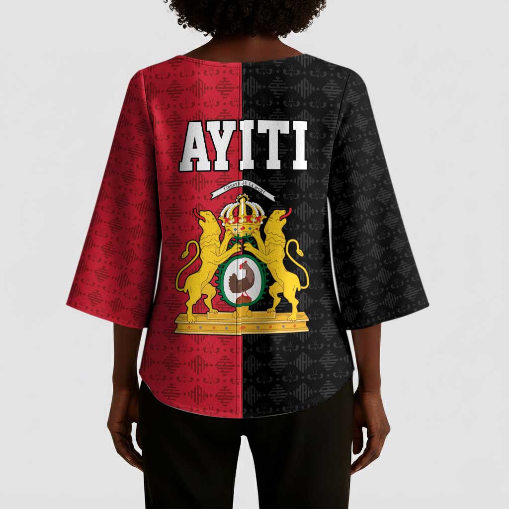 Afro-Haitians Empire of Haiti 1804-1806 Kimono Sleeve Blouse Fleur-De-Lis Veves Motif - Wonder Print Shop