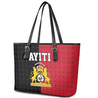 Afro-Haitians Empire of Haiti 1804-1806 Leather Tote Bag Fleur-De-Lis Veves Motif - Wonder Print Shop