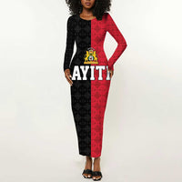 Afro-Haitians Empire of Haiti 1804-1806 Long Sleeve Bodycon Dress Fleur-De-Lis Veves Motif - Wonder Print Shop