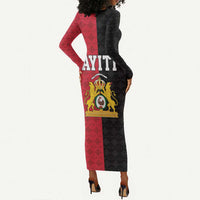 Afro-Haitians Empire of Haiti 1804-1806 Long Sleeve Bodycon Dress Fleur-De-Lis Veves Motif - Wonder Print Shop
