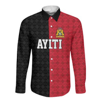 Afro-Haitians Empire of Haiti 1804-1806 Long Sleeve Button Shirt Fleur-De-Lis Veves Motif - Wonder Print Shop