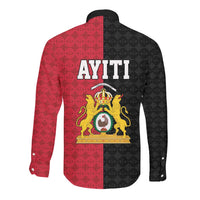 Afro-Haitians Empire of Haiti 1804-1806 Long Sleeve Button Shirt Fleur-De-Lis Veves Motif - Wonder Print Shop