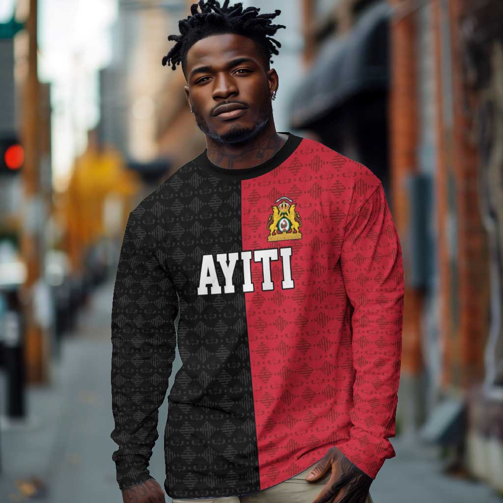 Afro-Haitians Empire of Haiti 1804-1806 Long Sleeve Shirt Fleur-De-Lis Veves Motif - Wonder Print Shop