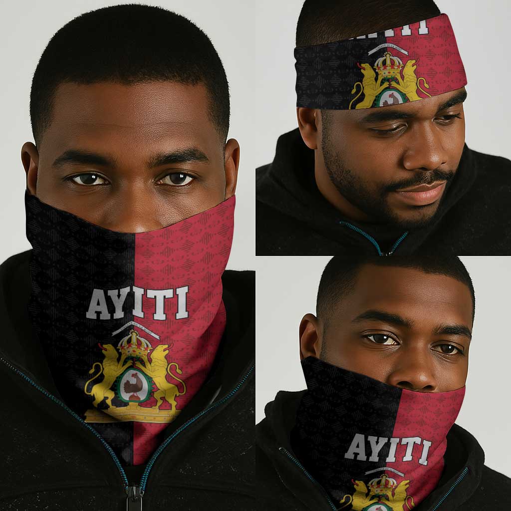 Afro-Haitians Empire of Haiti 1804-1806 Neck Gaiter Fleur-De-Lis Veves Motif - Wonder Print Shop