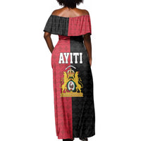 Afro-Haitians Empire of Haiti 1804-1806 Off Shoulder Maxi Dress Fleur-De-Lis Veves Motif - Wonder Print Shop