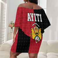 Afro-Haitians Empire of Haiti 1804-1806 Off Shoulder Short Dress Fleur-De-Lis Veves Motif - Wonder Print Shop