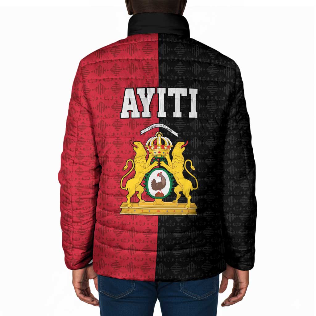 Afro-Haitians Empire of Haiti 1804-1806 Padded Jacket Fleur-De-Lis Veves Motif - Wonder Print Shop