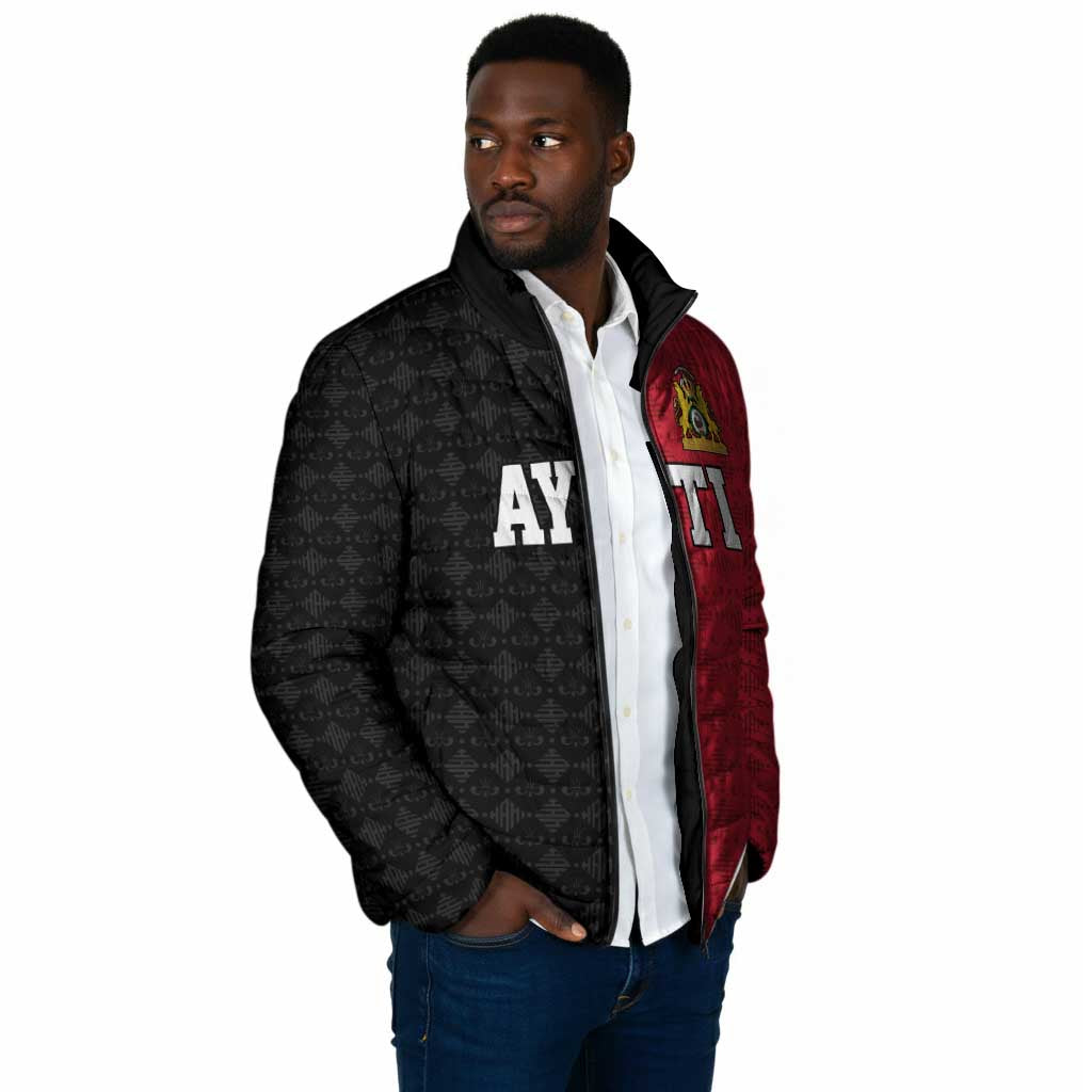 Afro-Haitians Empire of Haiti 1804-1806 Padded Jacket Fleur-De-Lis Veves Motif - Wonder Print Shop