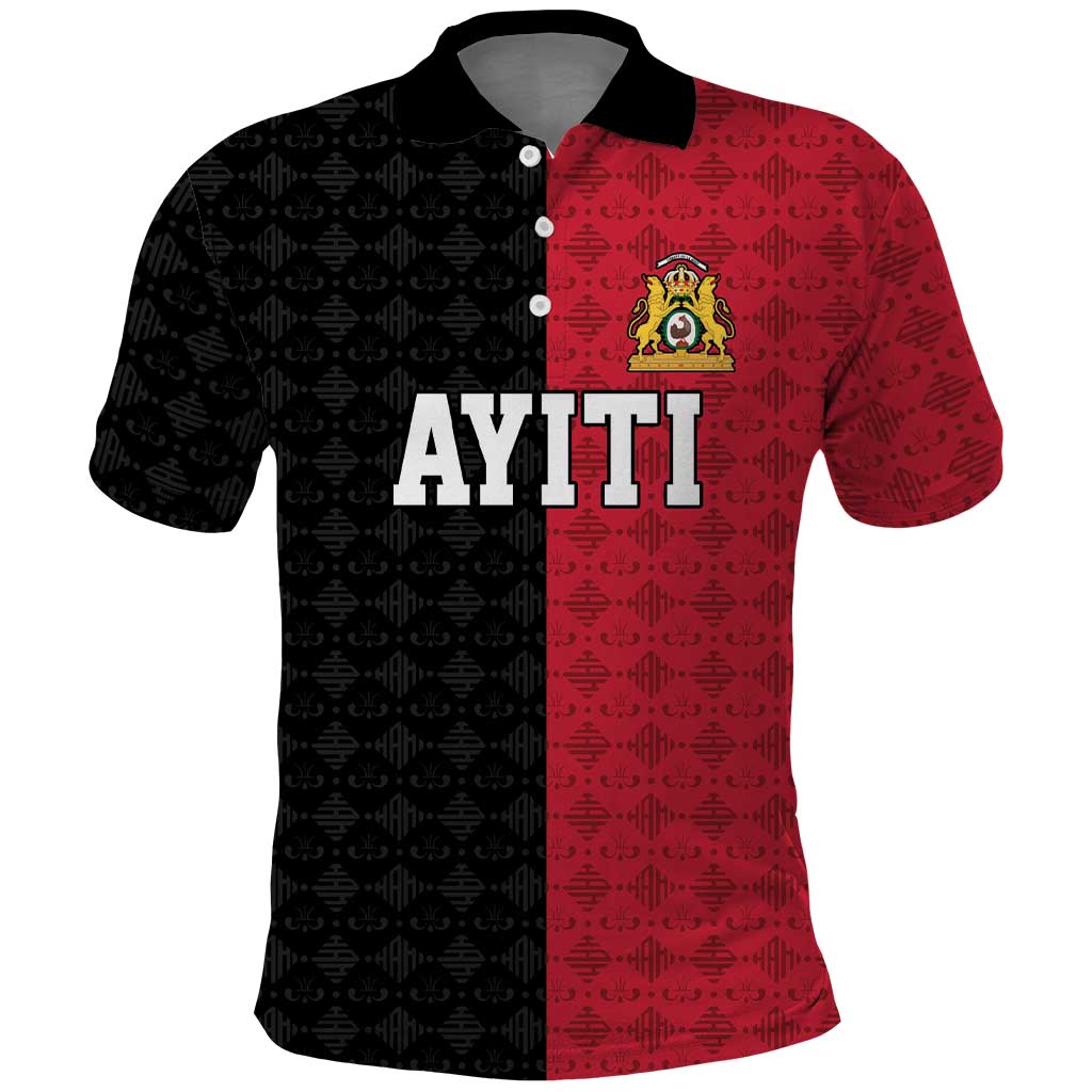 Afro-Haitians Empire of Haiti 1804-1806 Polo Shirt Fleur-De-Lis Veves Motif LT18