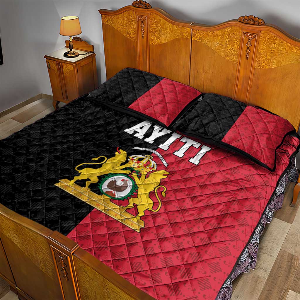Afro-Haitians Empire of Haiti 1804-1806 Quilt Bed Set Fleur-De-Lis Veves Motif - Wonder Print Shop