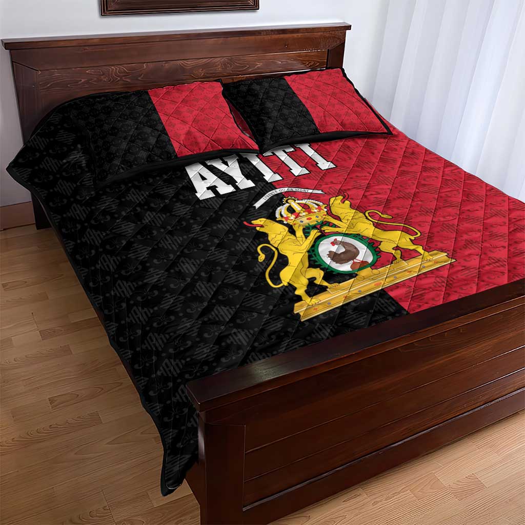 Afro-Haitians Empire of Haiti 1804-1806 Quilt Bed Set Fleur-De-Lis Veves Motif - Wonder Print Shop