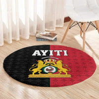 Afro-Haitians Empire of Haiti 1804-1806 Round Carpet Fleur-De-Lis Veves Motif - Wonder Print Shop