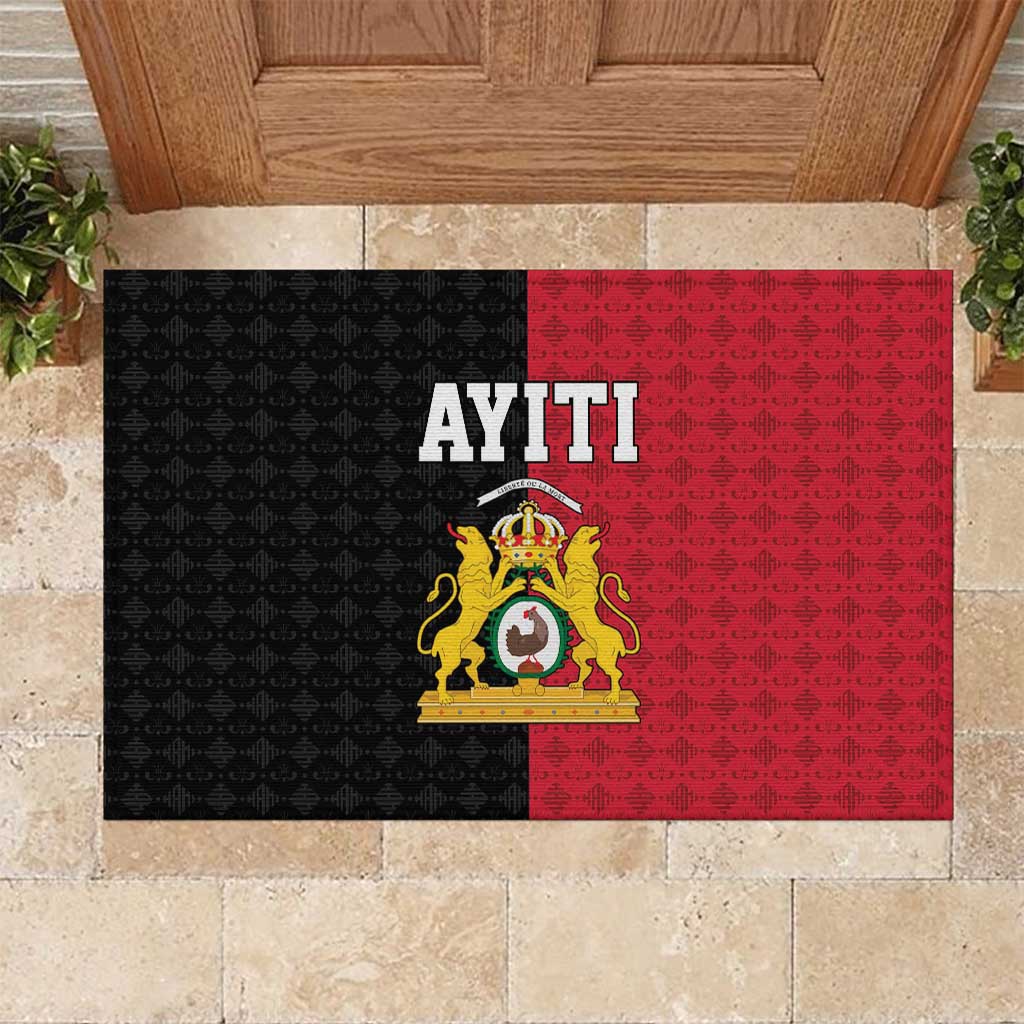 Afro-Haitians Empire of Haiti 1804-1806 Rubber Doormat Fleur-De-Lis Veves Motif - Wonder Print Shop