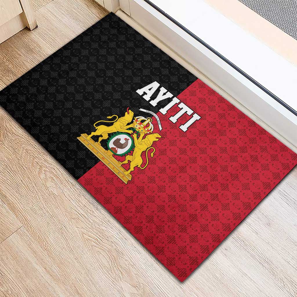 Afro-Haitians Empire of Haiti 1804-1806 Rubber Doormat Fleur-De-Lis Veves Motif - Wonder Print Shop