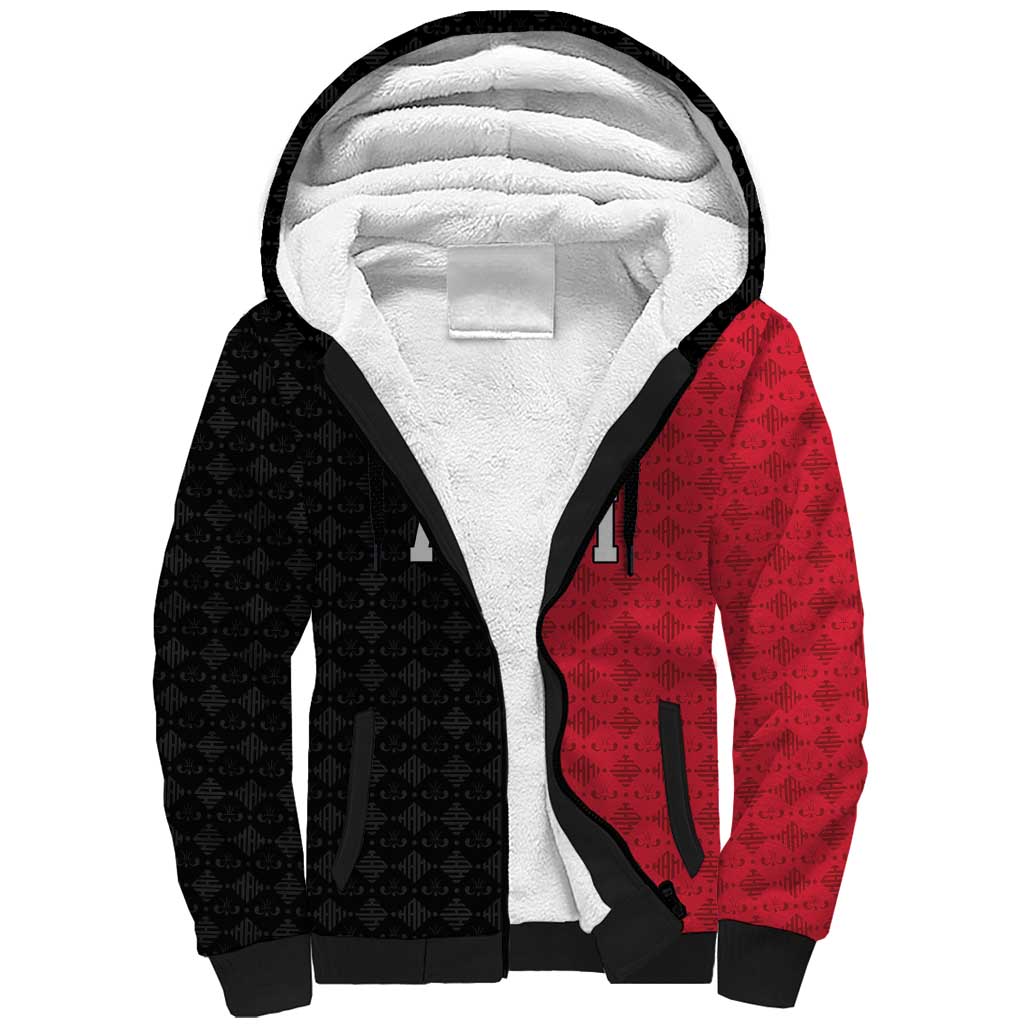 Afro-Haitians Empire of Haiti 1804-1806 Sherpa Hoodie Fleur-De-Lis Veves Motif - Wonder Print Shop