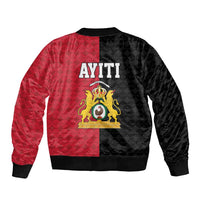 Afro-Haitians Empire of Haiti 1804-1806 Sleeve Zip Bomber Jacket Fleur-De-Lis Veves Motif - Wonder Print Shop