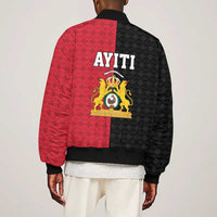 Afro-Haitians Empire of Haiti 1804-1806 Sleeve Zip Bomber Jacket Fleur-De-Lis Veves Motif - Wonder Print Shop