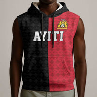 Afro-Haitians Empire of Haiti 1804-1806 Sleeveless Hoodie Fleur-De-Lis Veves Motif - Wonder Print Shop