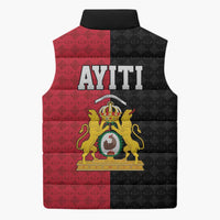 Afro-Haitians Empire of Haiti 1804-1806 Sleeveless Puffer Jacket Fleur-De-Lis Veves Motif - Wonder Print Shop