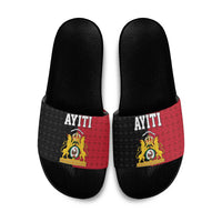 Afro-Haitians Empire of Haiti 1804-1806 Slide Sandals Fleur-De-Lis Veves Motif - Wonder Print Shop