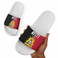 Afro-Haitians Empire of Haiti 1804-1806 Slide Sandals Fleur-De-Lis Veves Motif - Wonder Print Shop