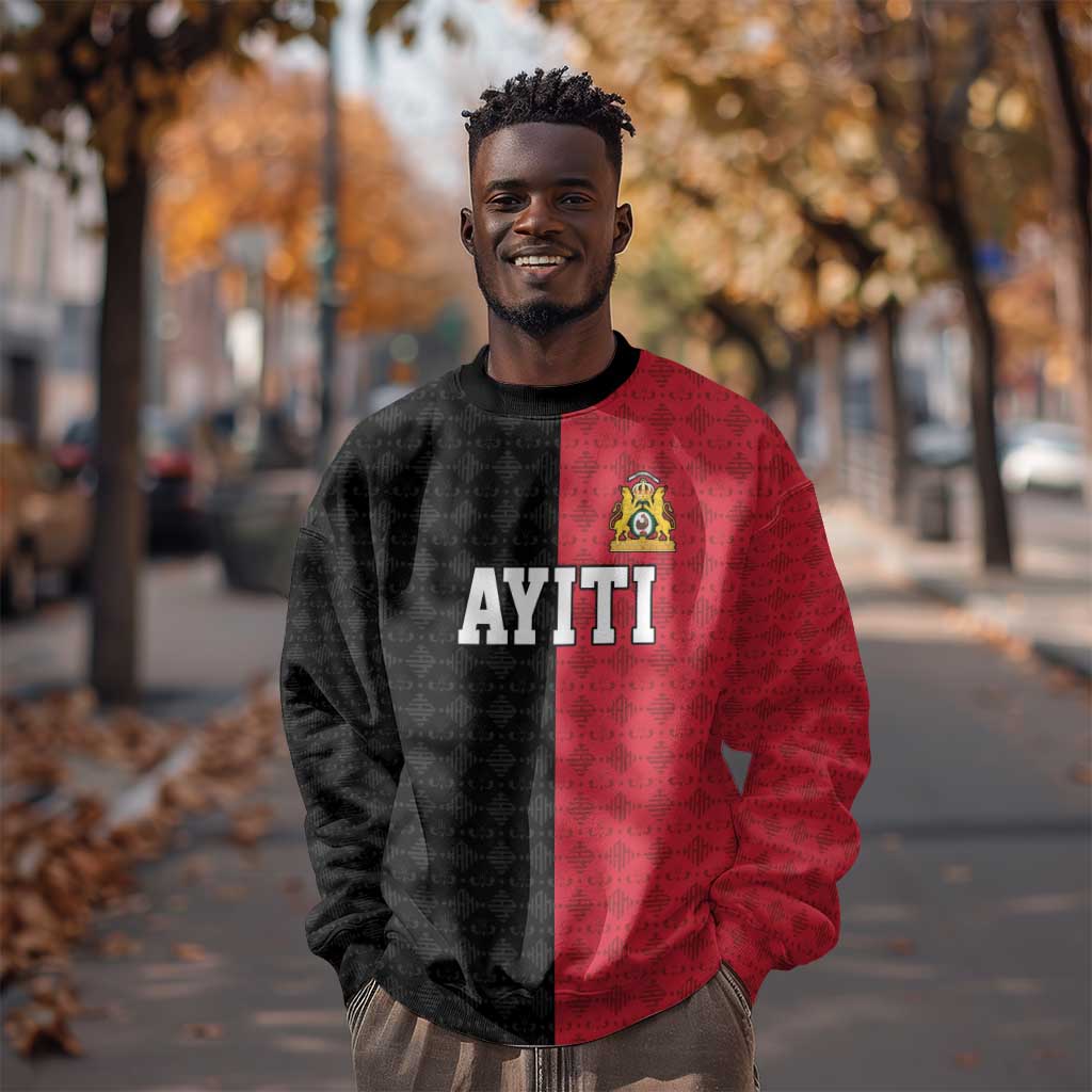 Afro-Haitians Empire of Haiti 1804-1806 Sweatshirt Fleur-De-Lis Veves Motif - Wonder Print Shop