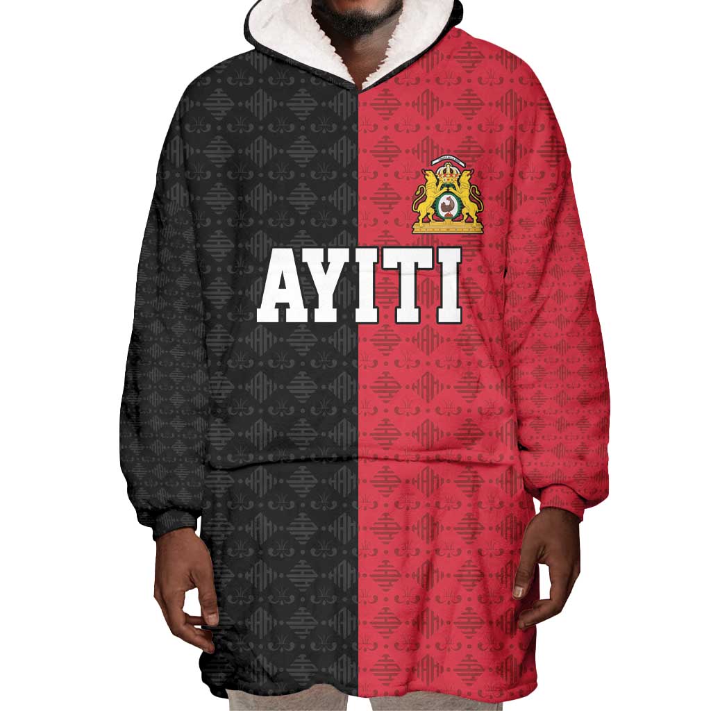 Afro-Haitians Empire of Haiti 1804-1806 Wearable Blanket Hoodie Fleur-De-Lis Veves Motif - Wonder Print Shop