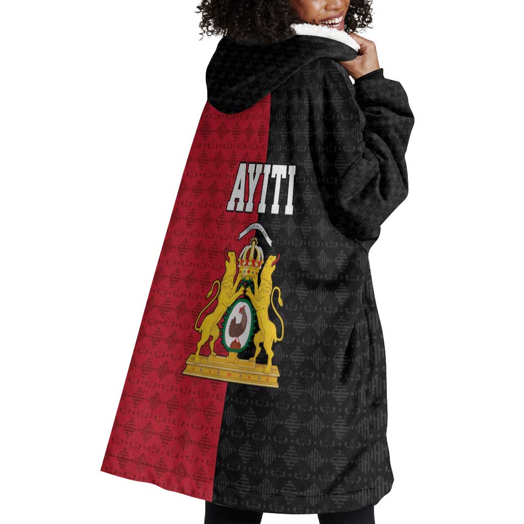 Afro-Haitians Empire of Haiti 1804-1806 Wearable Blanket Hoodie Fleur-De-Lis Veves Motif - Wonder Print Shop