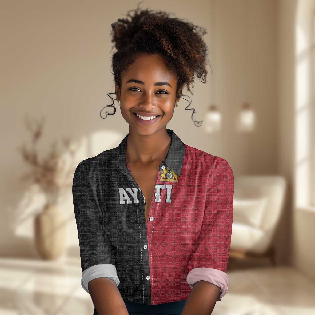 Afro-Haitians Empire of Haiti 1804-1806 Women Casual Shirt Fleur-De-Lis Veves Motif - Wonder Print Shop