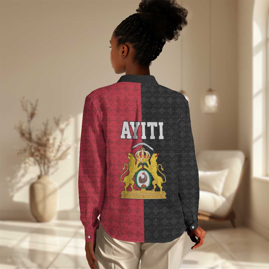 Afro-Haitians Empire of Haiti 1804-1806 Women Casual Shirt Fleur-De-Lis Veves Motif - Wonder Print Shop