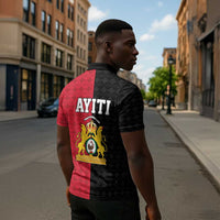Afro-Haitians Empire of Haiti 1804-1806 Zipper Polo Shirt Fleur-De-Lis Veves Motif - Wonder Print Shop
