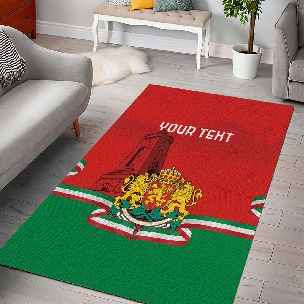 Personalized Bulgaria Liberation Day Area Rug Shipka Monument Unity Makes Strength