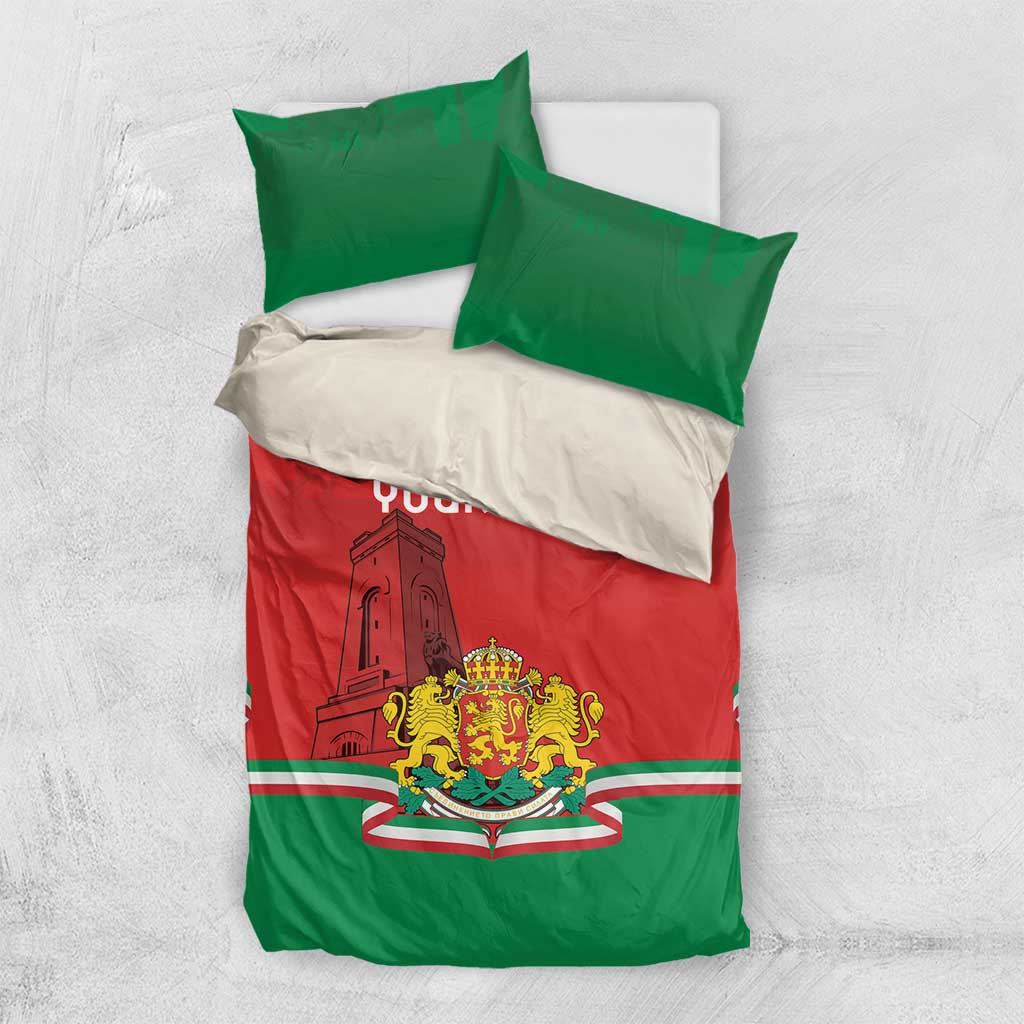 Personalized Bulgaria Liberation Day Bedding Set Shipka Monument Unity Makes Strength