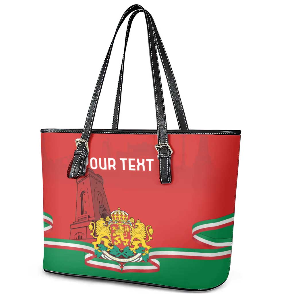 Personalized Bulgaria Liberation Day Leather Tote Bag Shipka Monument Unity Makes Strength