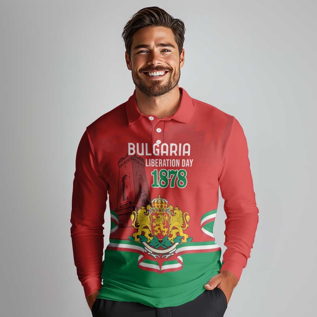 Personalized Bulgaria Liberation Day Long Sleeve Polo Shirt Shipka Monument Unity Makes Strength