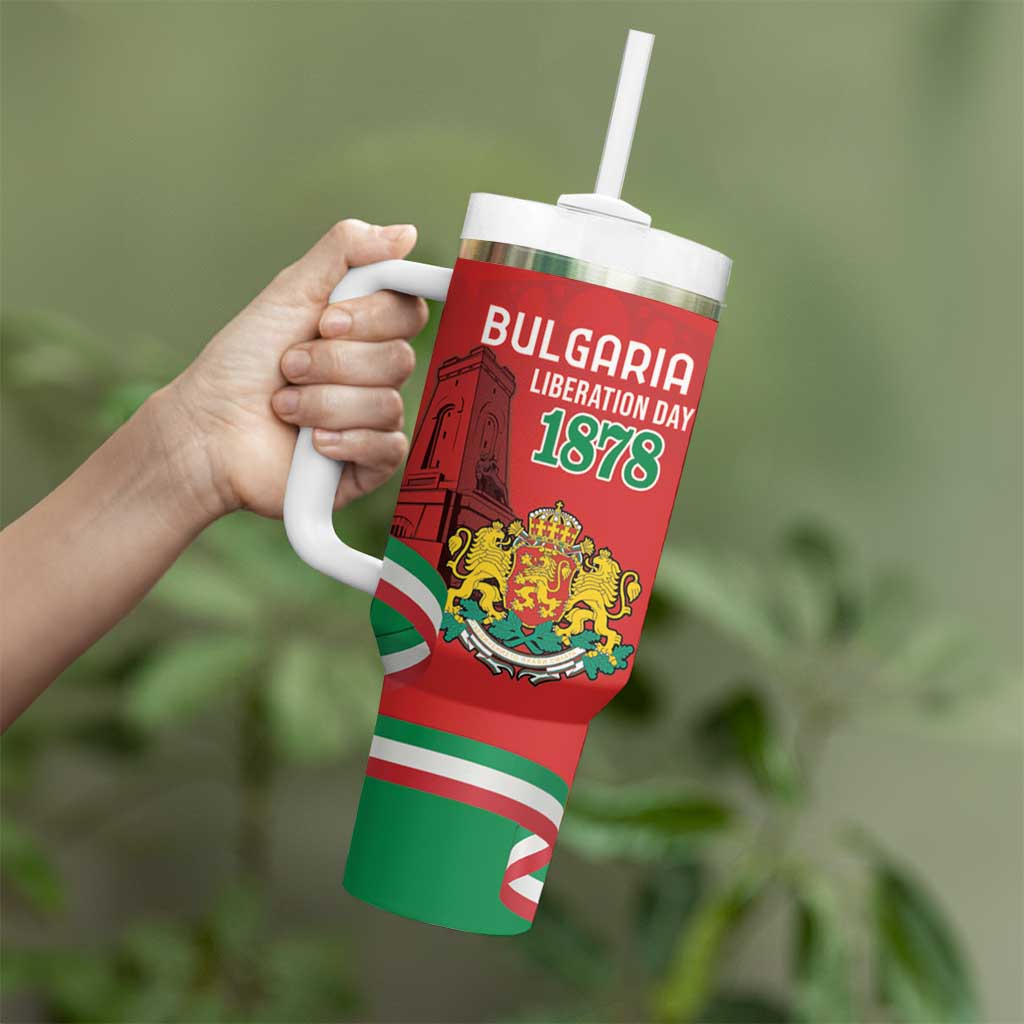 Personalized Bulgaria Liberation Day Tumbler With Handle Shipka Monument Unity Makes Strength - Wonder Print Shop