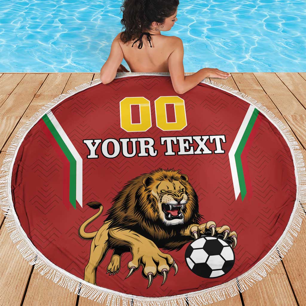 Custom Bulgaria Football Beach Blanket The Lions Come Champions Red Version