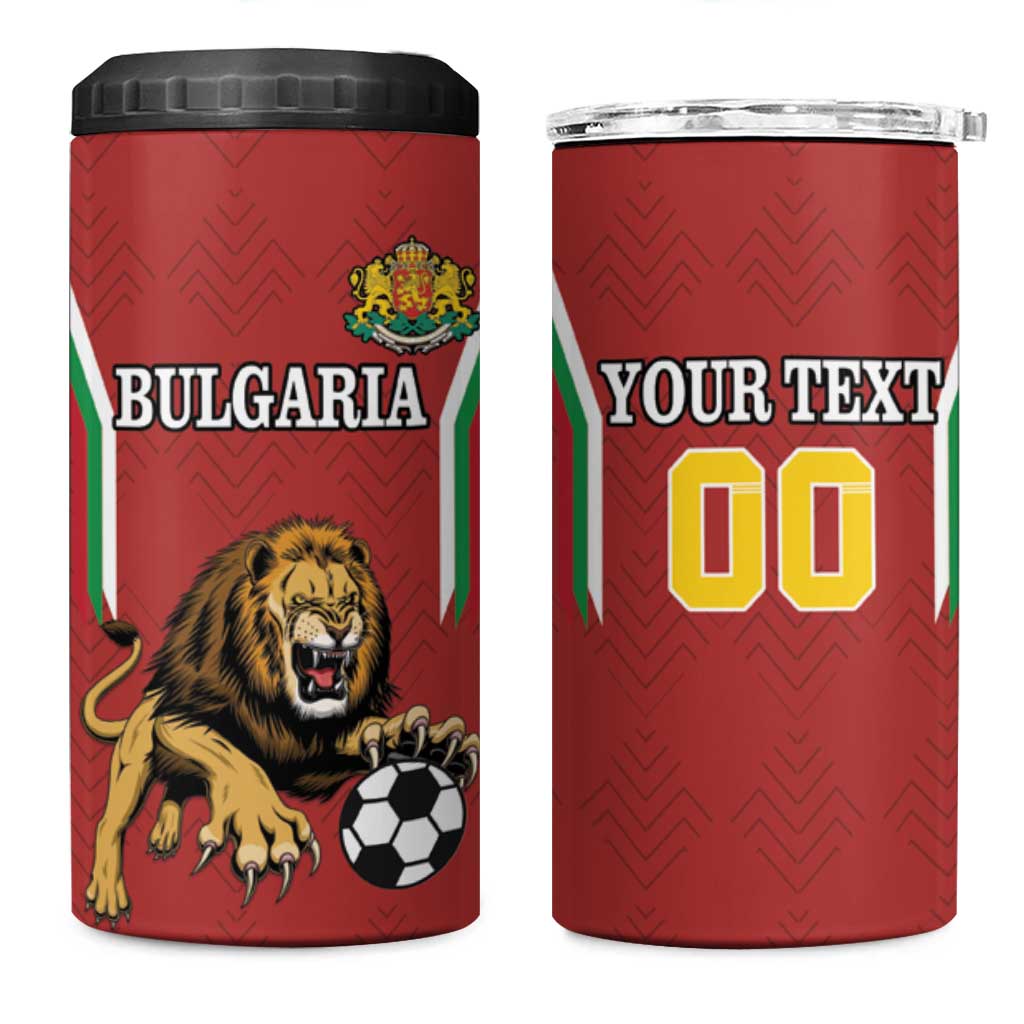 Custom Bulgaria Football 4 in 1 Can Cooler Tumbler The Lions Come Champions Red Version