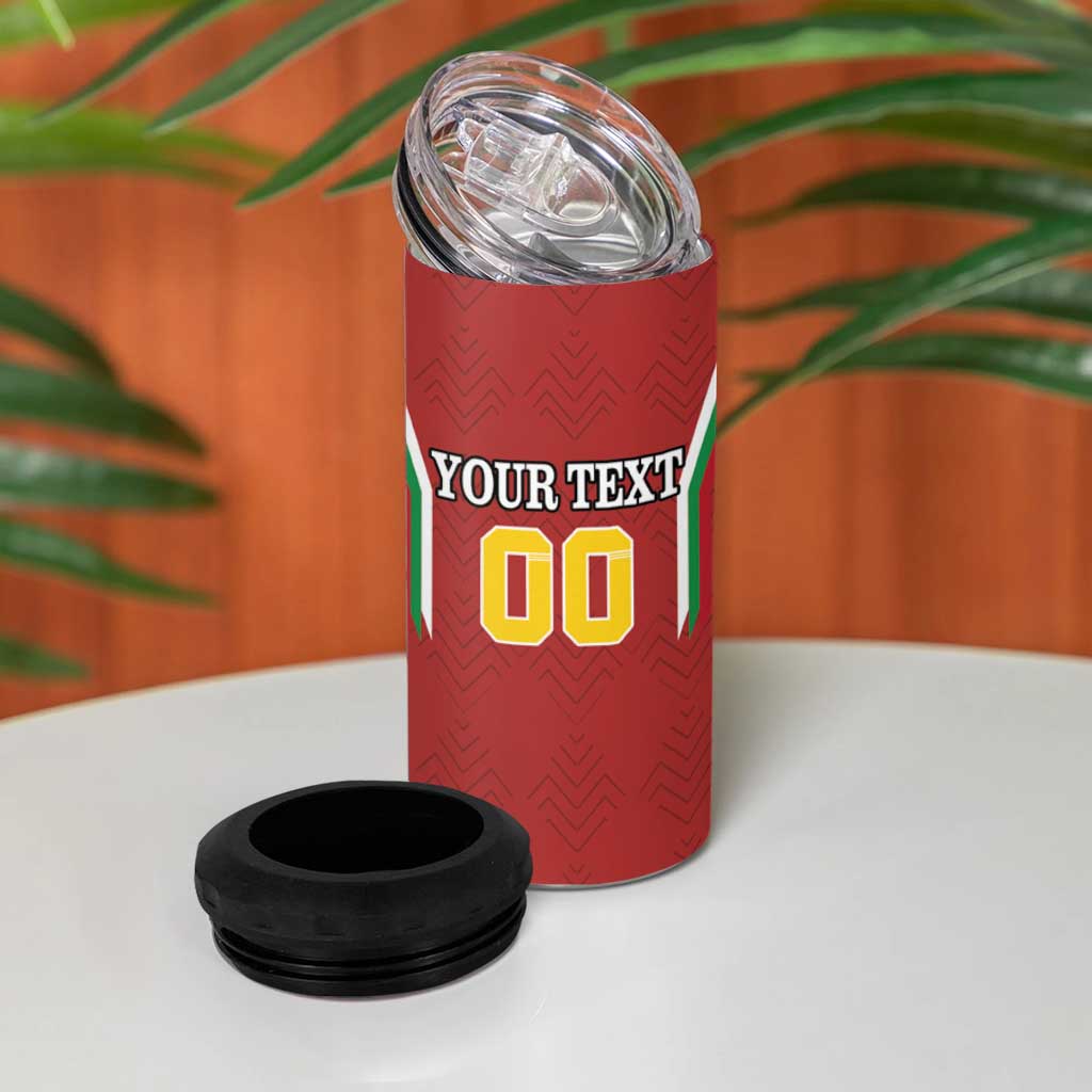 Custom Bulgaria Football 4 in 1 Can Cooler Tumbler The Lions Come Champions Red Version