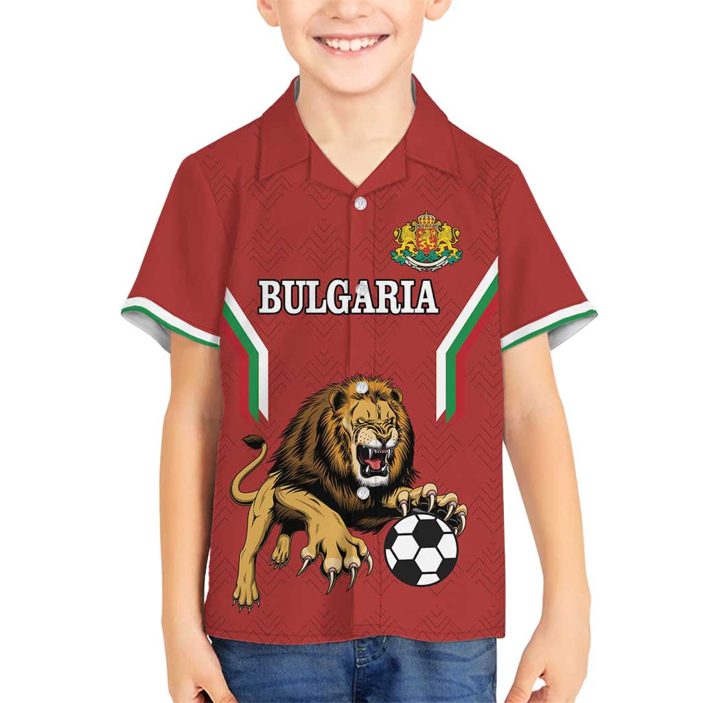 Custom Bulgaria Football Family Matching Long Sleeve Bodycon Dress and Hawaiian Shirt The Lions Come Champions Red Version
