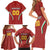 Custom Bulgaria Football Family Matching Short Sleeve Bodycon Dress and Hawaiian Shirt The Lions Come Champions Red Version