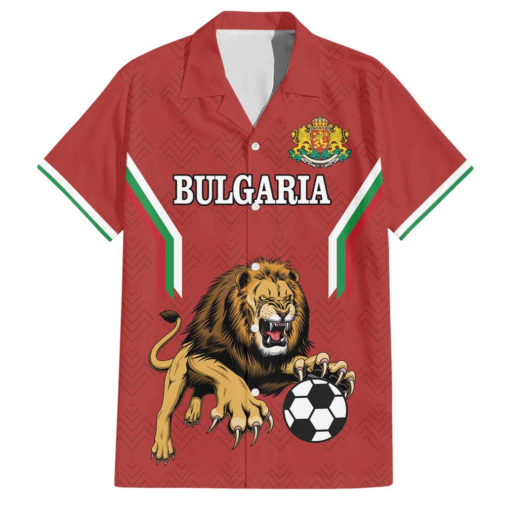 Custom Bulgaria Football Family Matching Short Sleeve Bodycon Dress and Hawaiian Shirt The Lions Come Champions Red Version