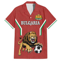 Custom Bulgaria Football Family Matching Short Sleeve Bodycon Dress and Hawaiian Shirt The Lions Come Champions Red Version