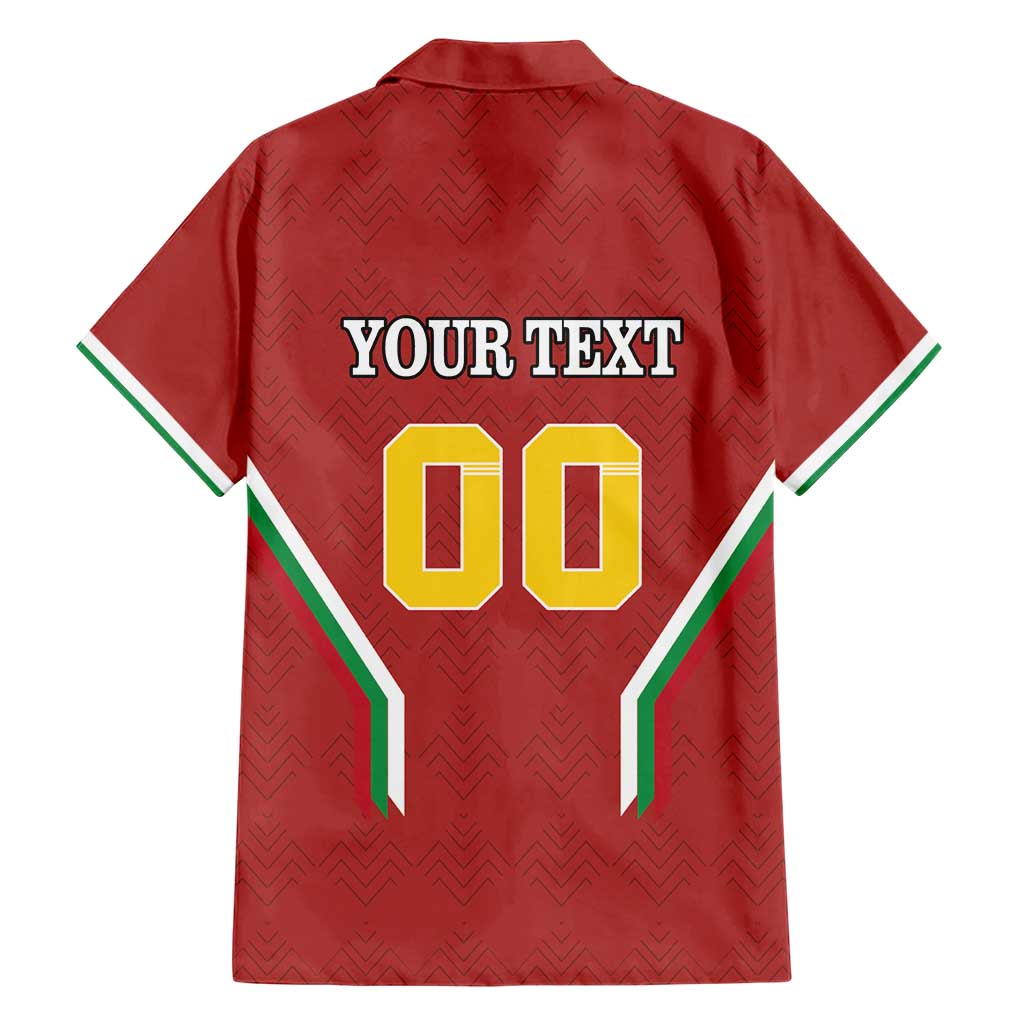 Custom Bulgaria Football Family Matching Short Sleeve Bodycon Dress and Hawaiian Shirt The Lions Come Champions Red Version