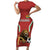 Custom Bulgaria Football Family Matching Short Sleeve Bodycon Dress and Hawaiian Shirt The Lions Come Champions Red Version