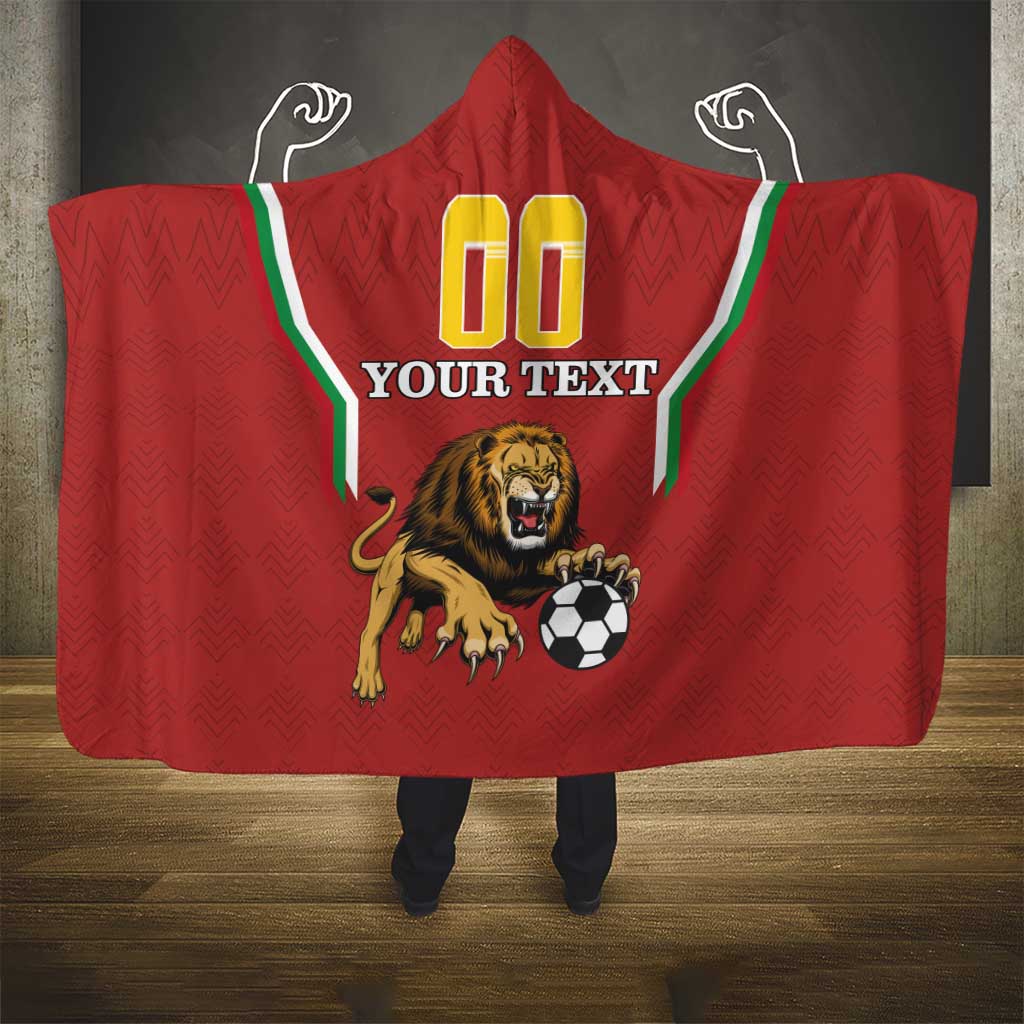 Custom Bulgaria Football Hooded Blanket The Lions Come Champions Red Version
