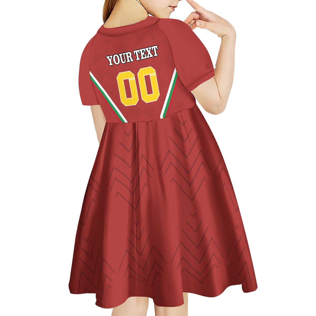 Custom Bulgaria Football Kid Short Sleeve Dress The Lions Come Champions Red Version