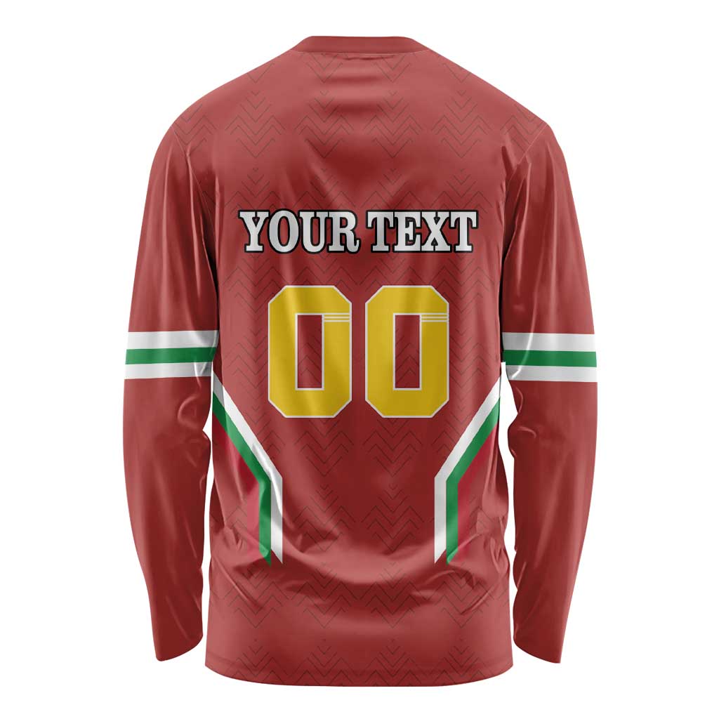 Custom Bulgaria Football Long Sleeve Shirt The Lions Come Champions Red Version