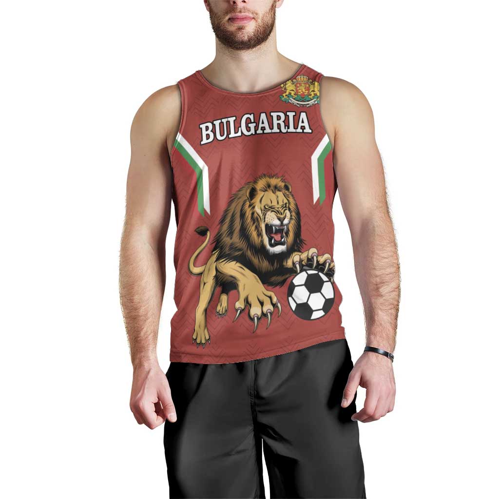 Custom Bulgaria Football Men Tank Top The Lions Come Champions Red Version